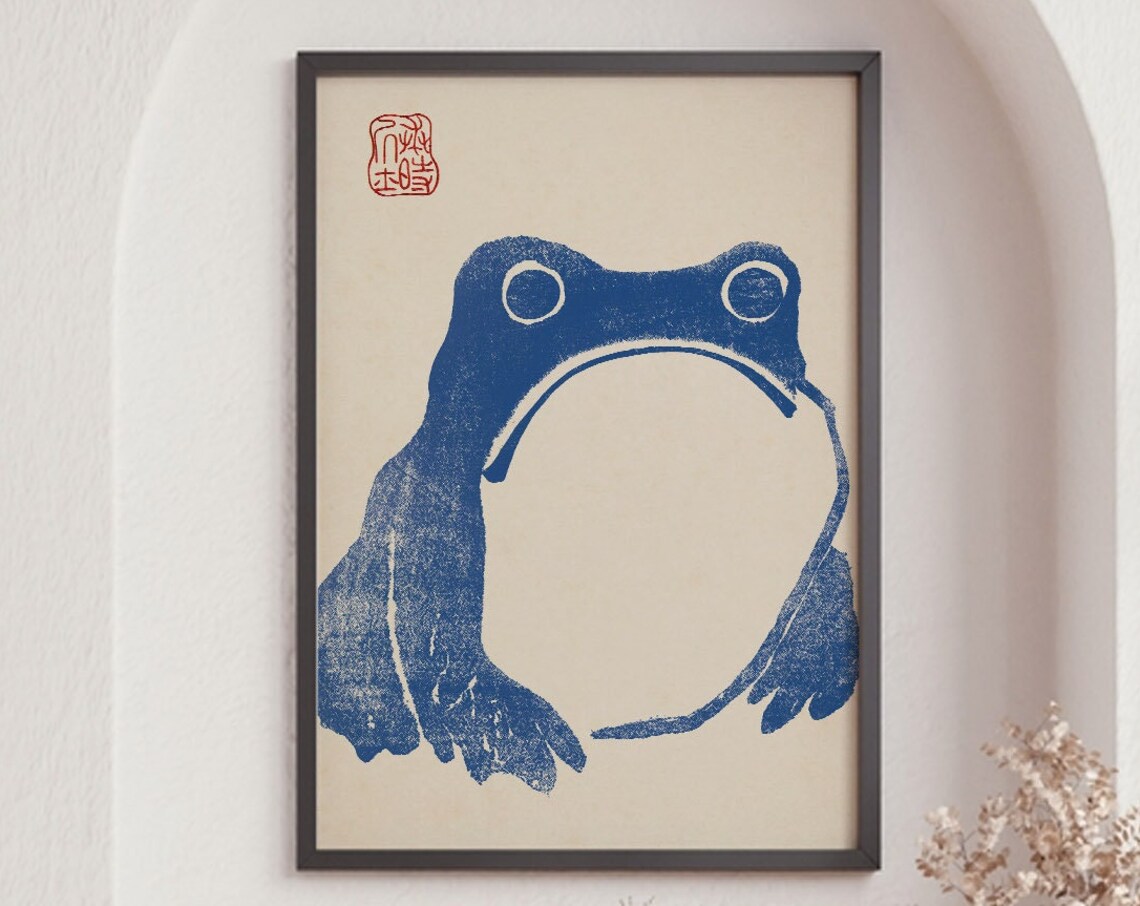 Japanese Blue Frog Matsumoto Hoji Art Print