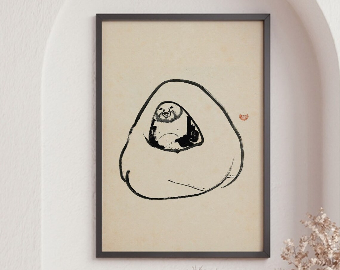 Laughing Hotei, Japanese Decor Art Print