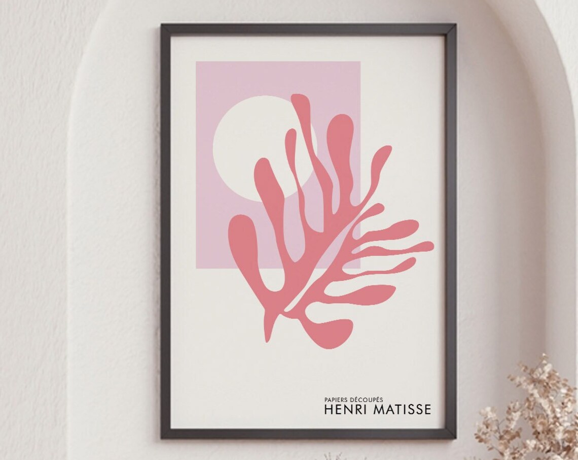 Henri Matisse Pink Coral Cut Out Sun Abstract Exhibition Poster Print