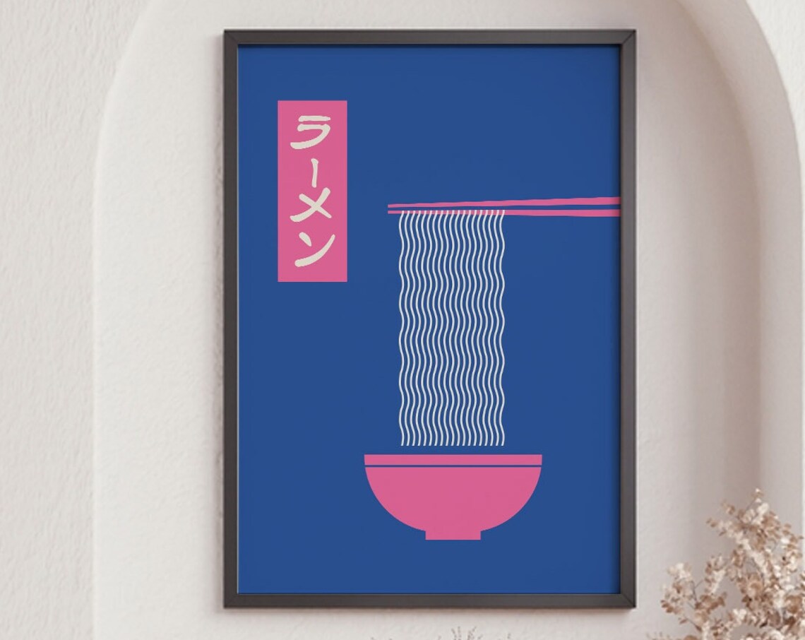 Ramen Noodle Print, Japanese Kitchen Poster