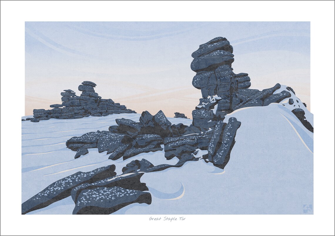 Great Staple Tor, Dartmoor Devon Travel Poster - Image 3