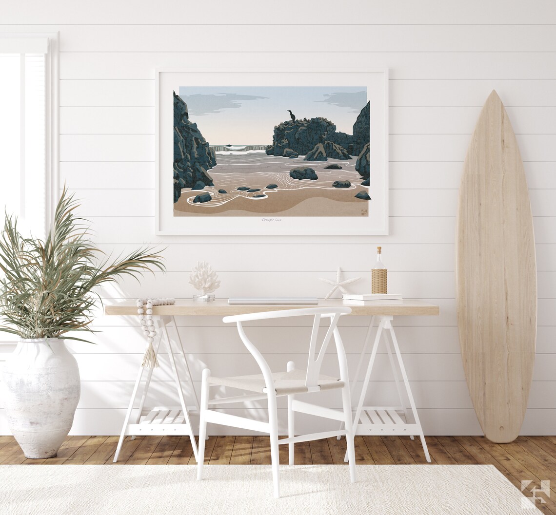 Draught Cove Pembrokeshire Wales Travel Poster - Image 2