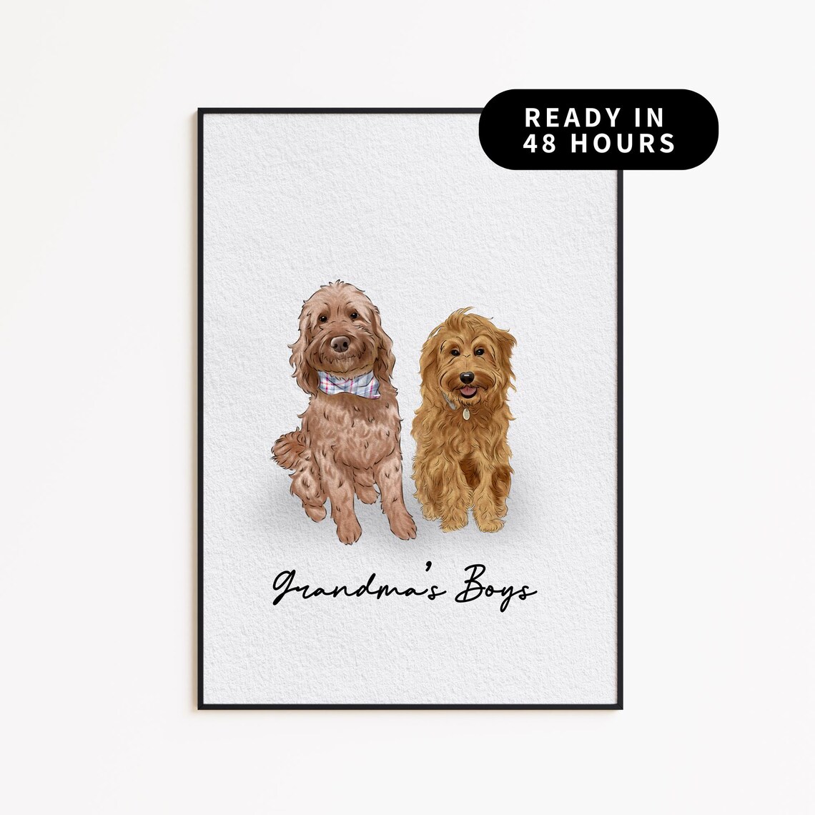 Custom Minimalist Watercolor Pet Portrait Art Print