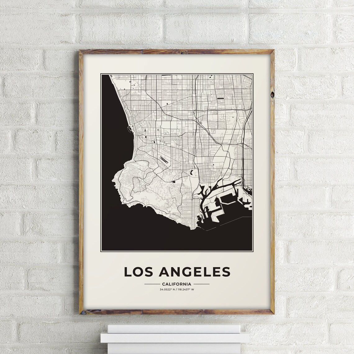 Los Angeles California Detailed City Street Map Minimalist Poster