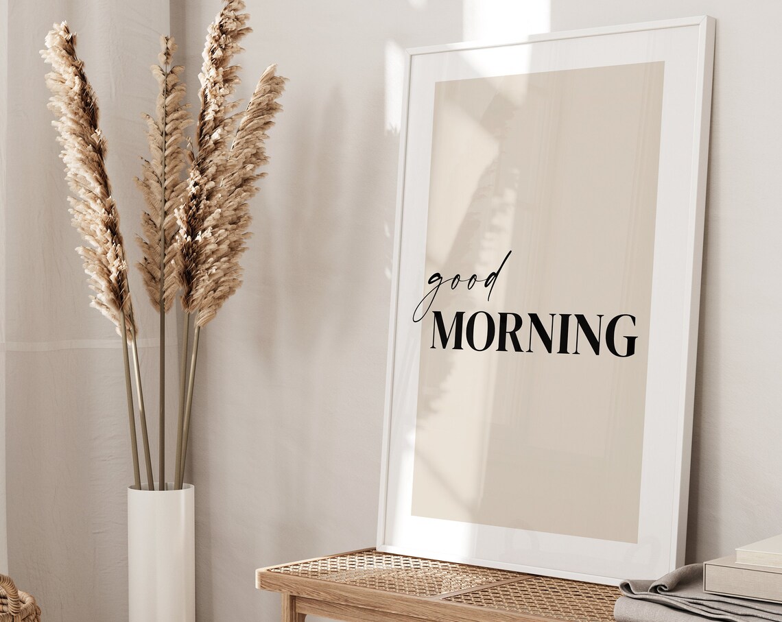 Bedroom Print in Beige, Above the Bed Decor