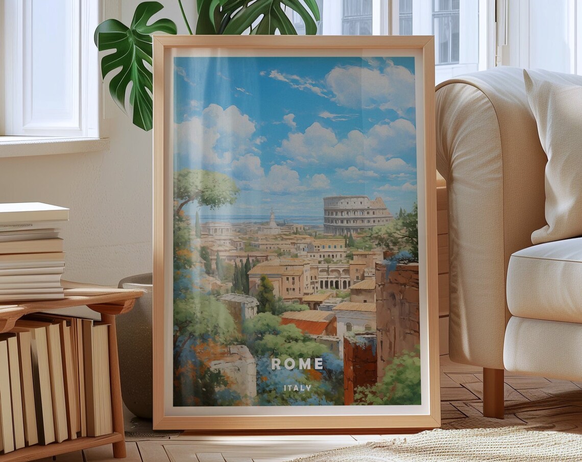 Rome Italy Colosseum Eternal City Golden Skyline Travel Poster - Image 2