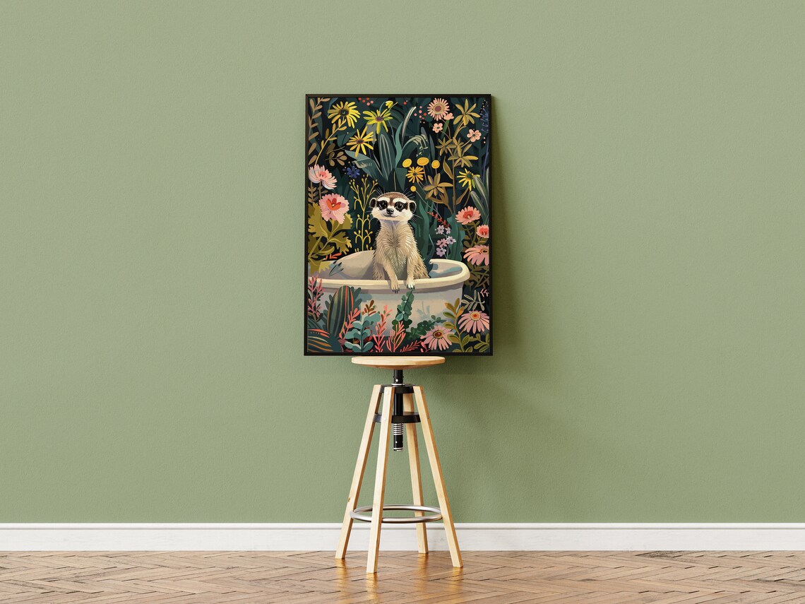 Meerkat Animal Kids Room Boho Jungle Art Print - Image 3