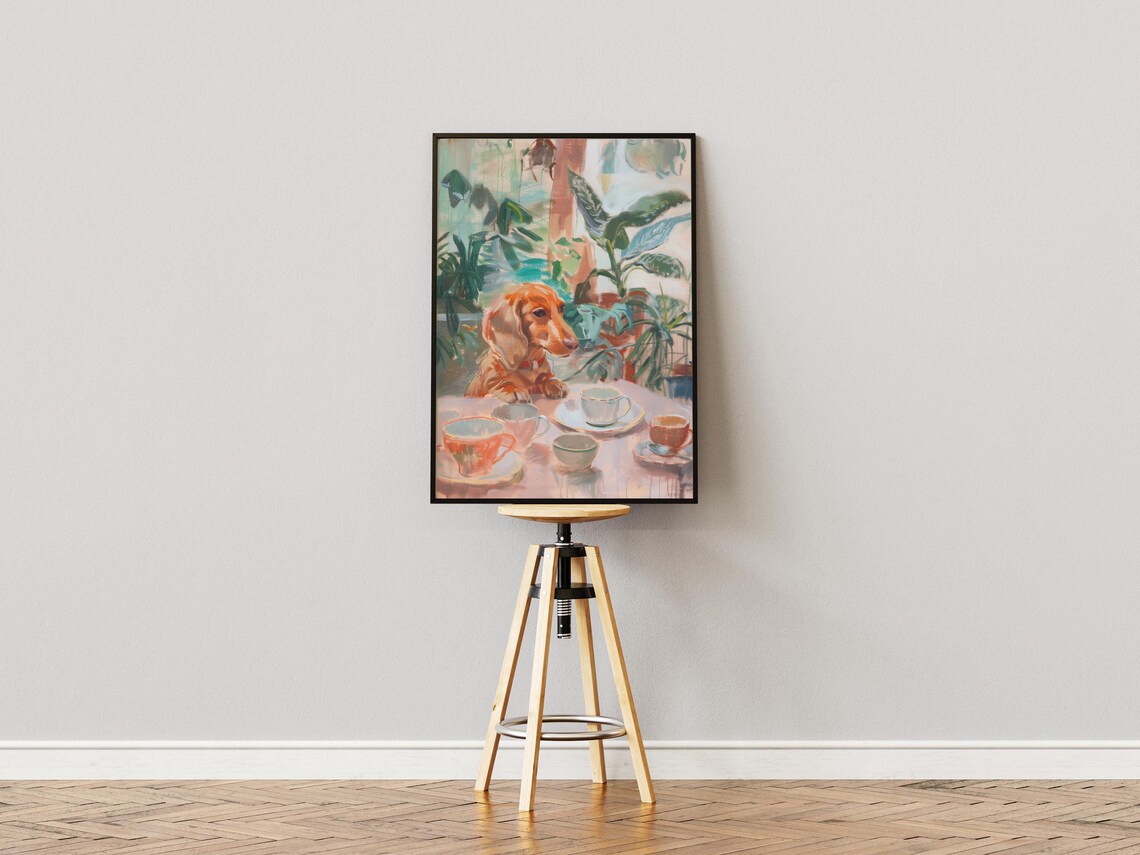 Retro Dachshund Vintage Dog Coffee Kitchen Art Print - Image 3