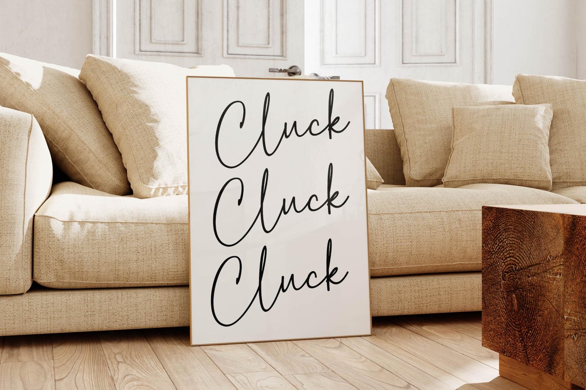 Cluck Cluck Cluck Script Typography Funny Chicken Lover Poster - Image 2