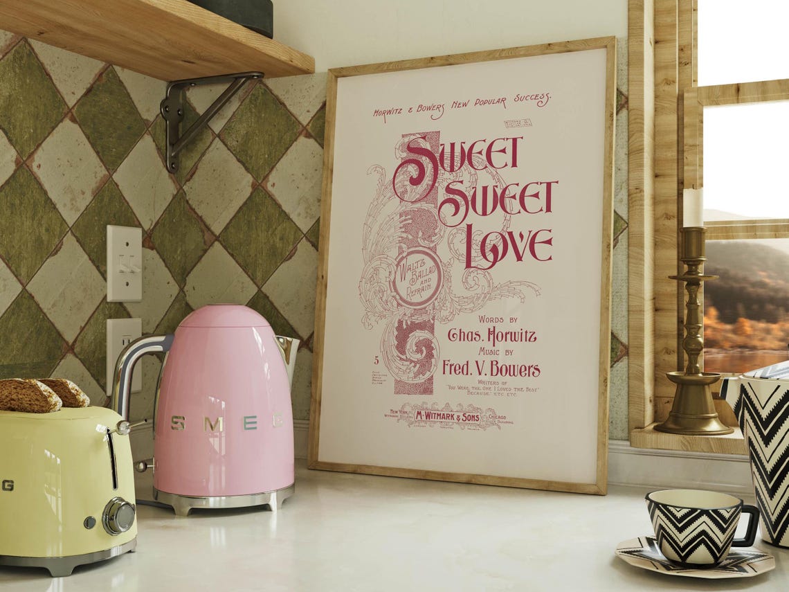 Sweet Sweet Love Antique Waltz Ballad Sheet Music Cover Art Poster - Image 5