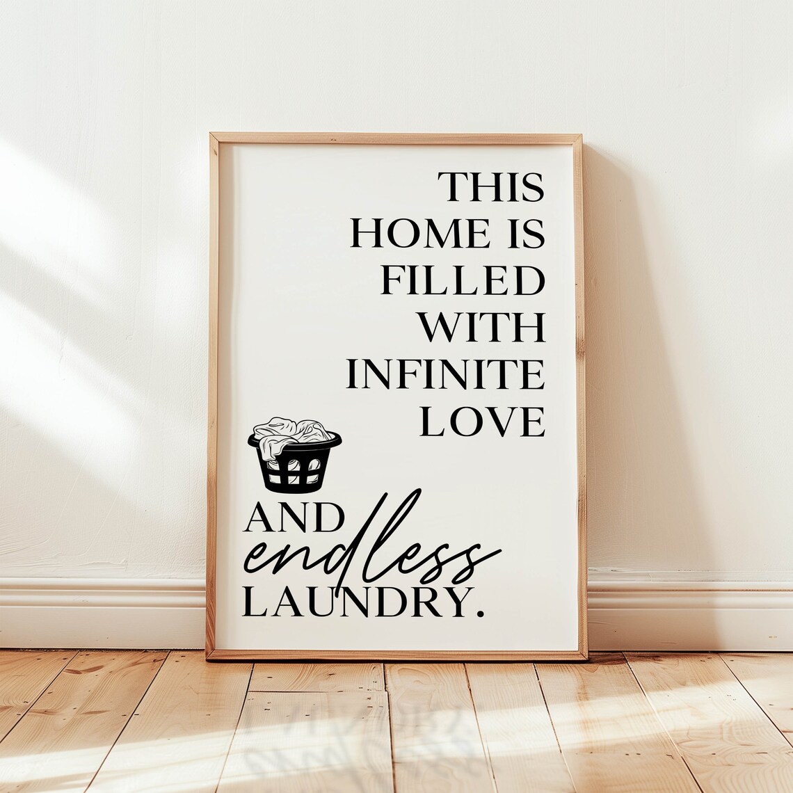 Laundry Room Decor Endless Laundry Print Minimalist Art Wall Art Funny Laundry Sign Aesthetic Art