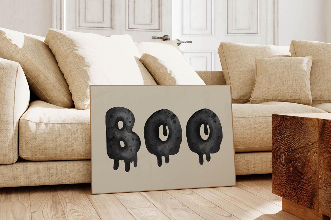 Boo Drippy Letters Spooky Fun Minimalist Halloween Wall Poster - Image 5