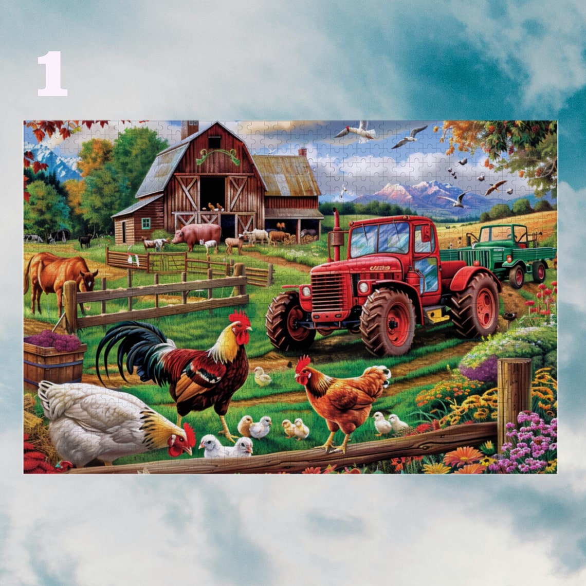 Farm Life Chicken Sheep Horse Cow Jigsaw Puzzles From Photo 300 500 1000 Piece Wooden Picture Puzzle Adults For Birthdaykidsfamily Gift