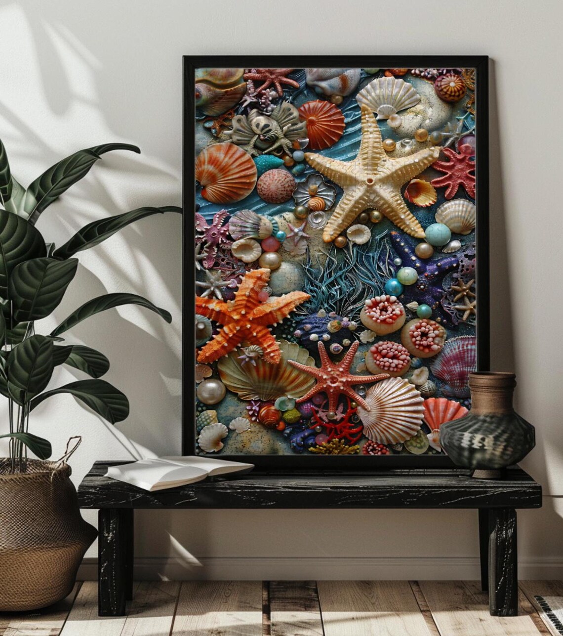 Stained Glass Beach Shells and Starfish Puzzle