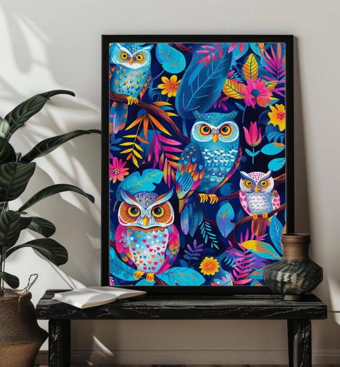 Stained Glass Flying Owl Jigsaw Puzzle Art - Image 3