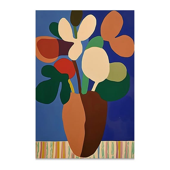 Abstract Floral Vase Art Modern Botanical Print