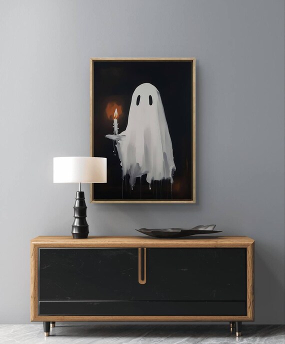 With Candle Halloween Print Spooky Home Decor