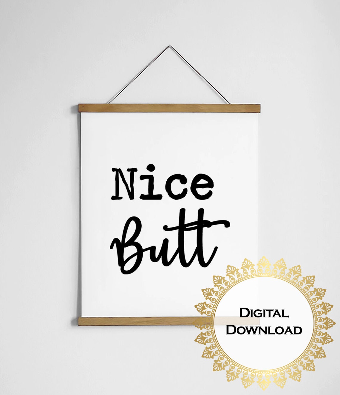 Cheeky Nice Butt Funny Bathroom Humor Minimalist Text Decor Poster - Image 3