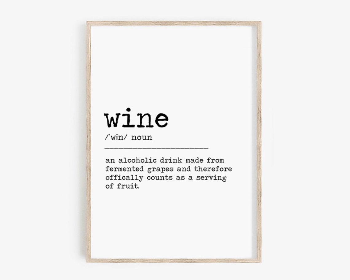 Wine Funny Dictionary Definition Kitchen Sign Typography Poster - Image 4