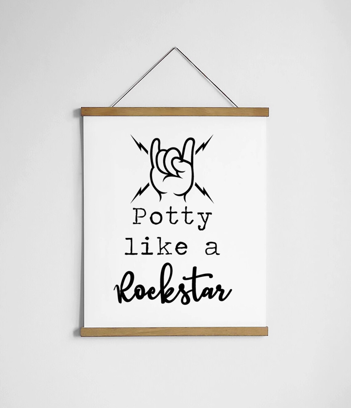 Potty Like A Rockstar Funny Bathroom Wall Art - Image 3