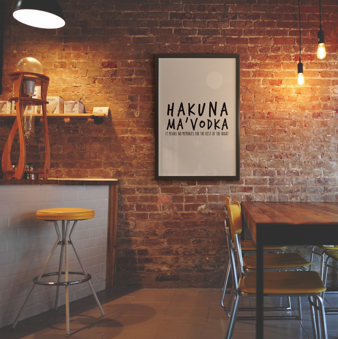 Hakuna Ma Vodka Funny Drinking Quote Bar Humor Sign Decor Poster - Image 2