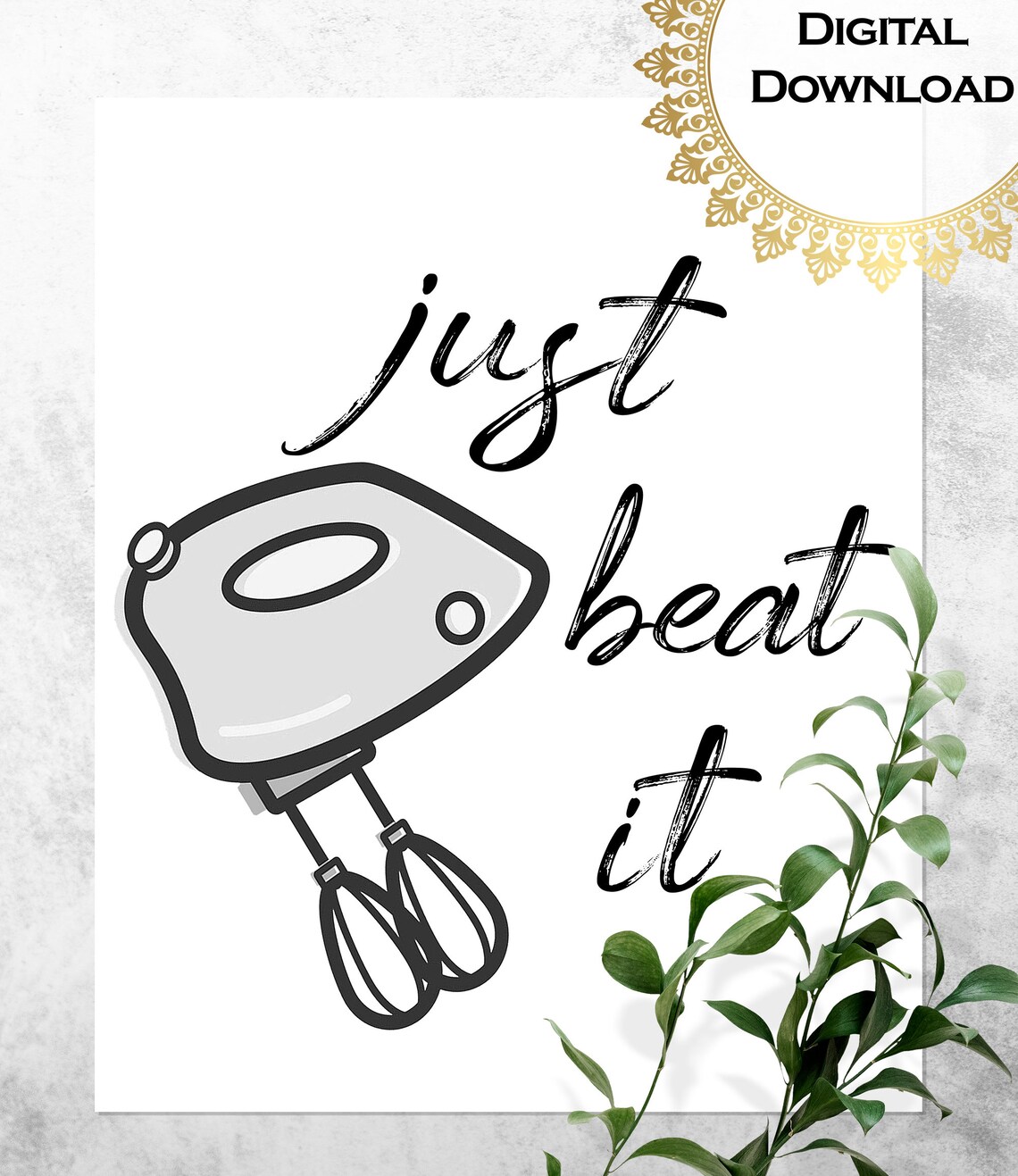 Just Beat It Sign Kitchen Wall Art Funny Kitchen Decor Kitchen Signs Cute Kitchen Quotes Kitchen Print Kitchen Wall Decor - Image 3