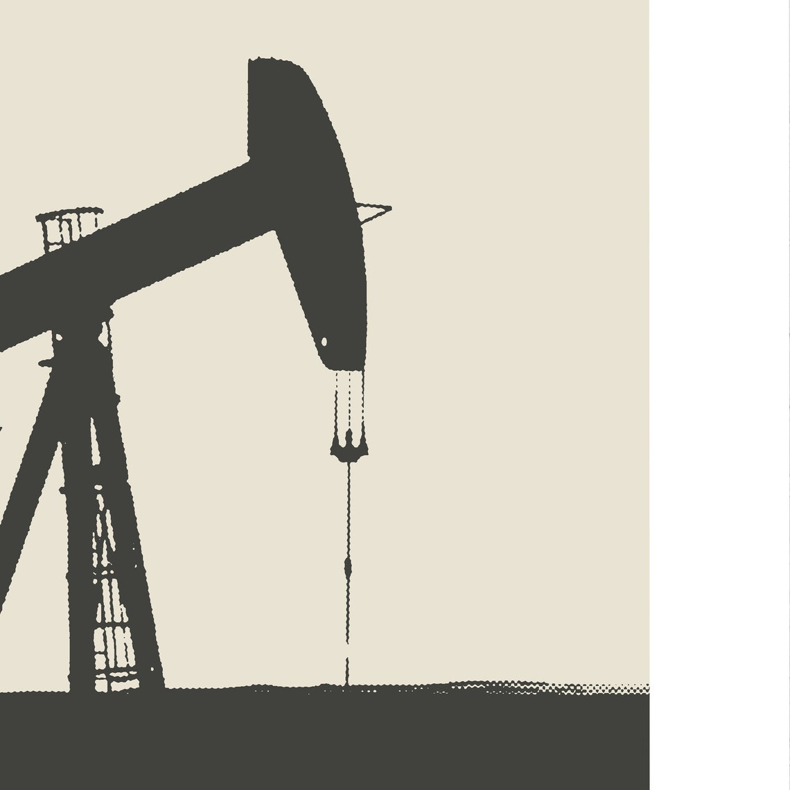 Texas Oil Well Minimalist Poster, Black White - Image 3
