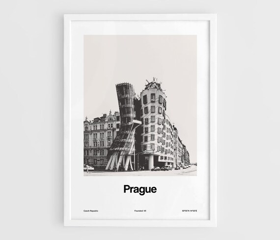 Dancing House Prague Minimalist Travel Poster