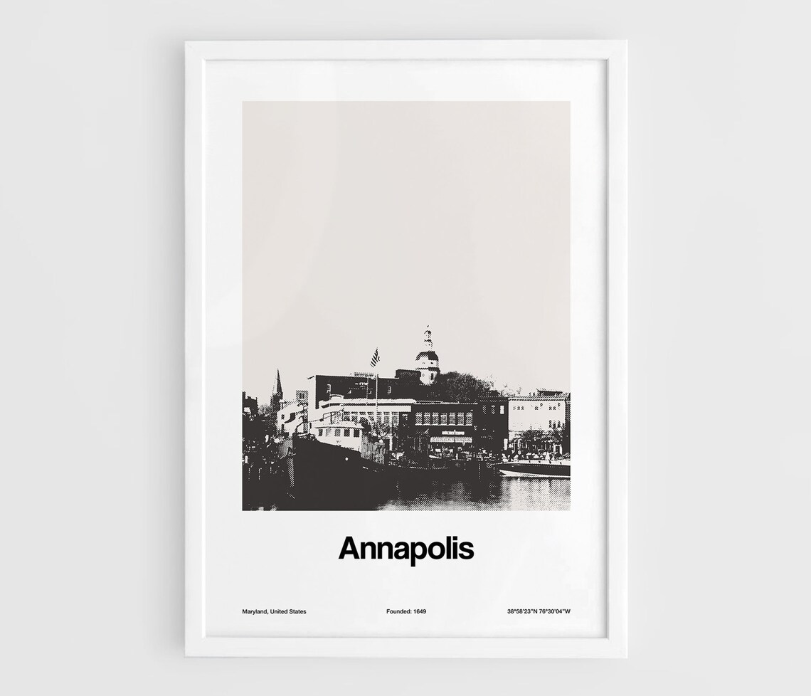 Annapolis Maryland Minimalist City Dock Art Print