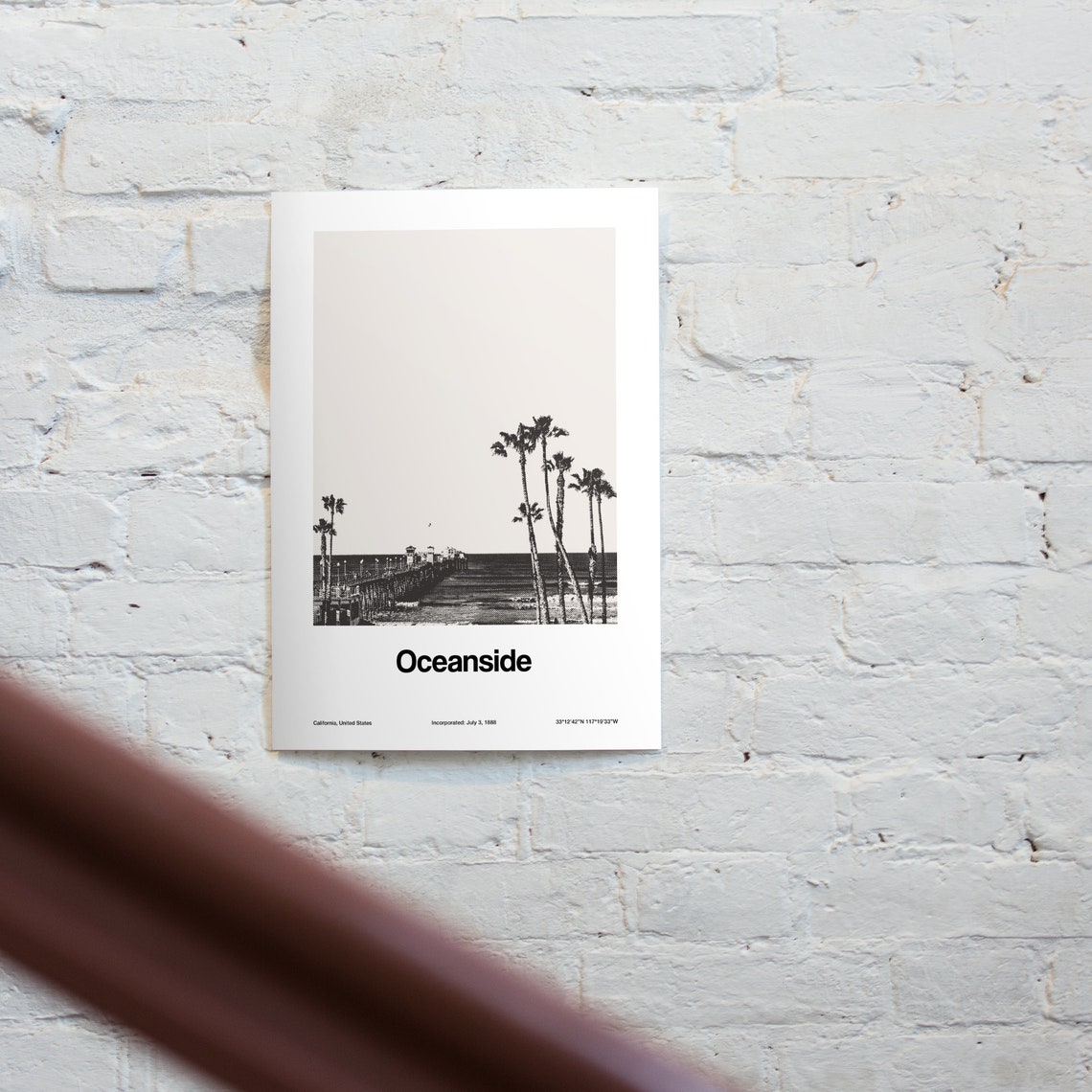 Oceanside California Minimalist Travel Poster - Image 3