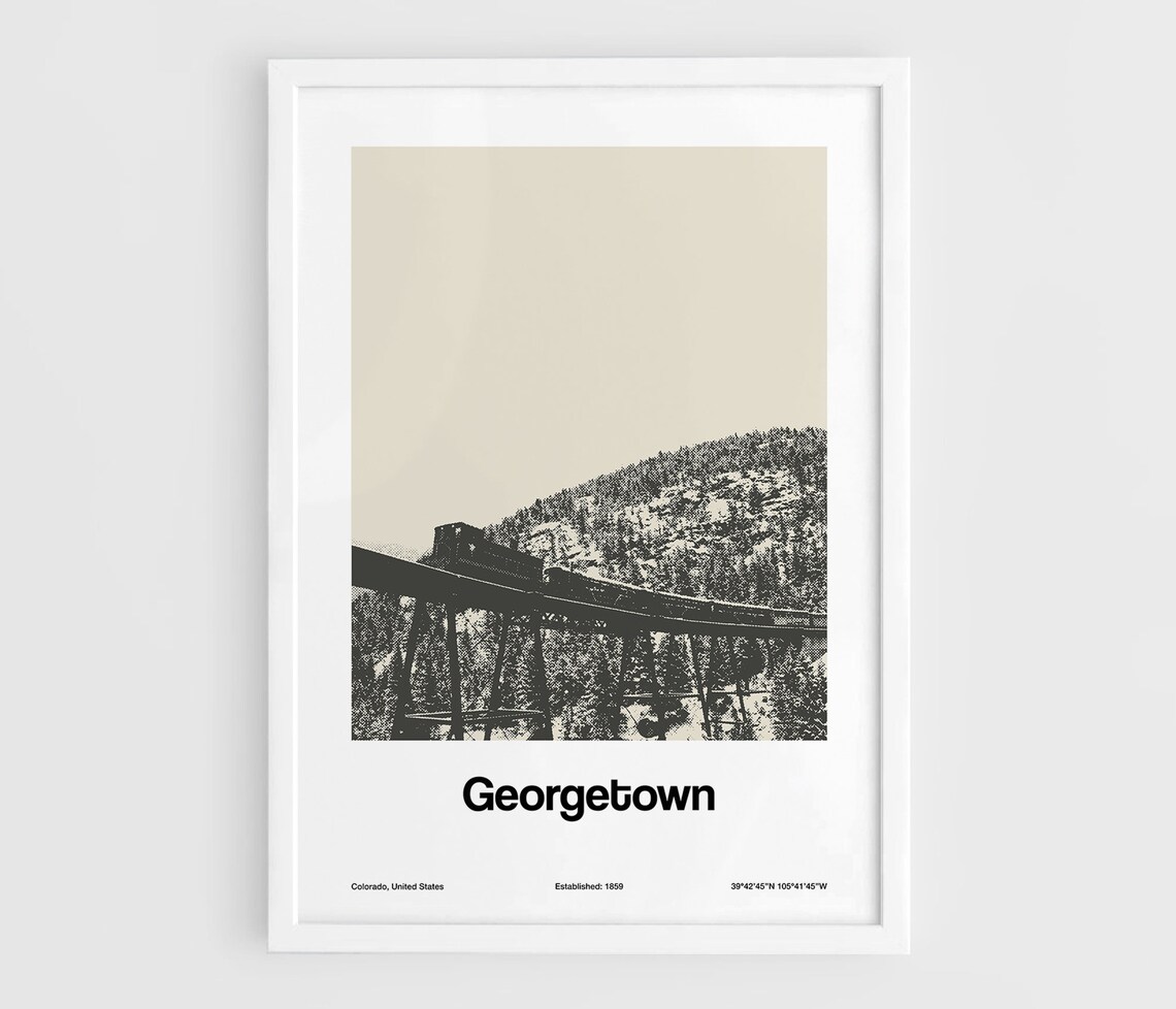 Georgetown Colorado Custom Minimalist Travel Poster