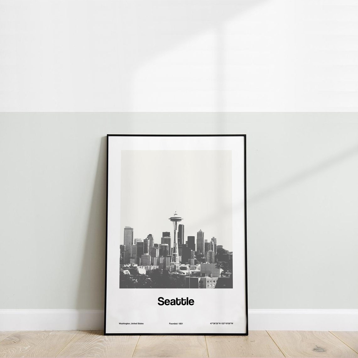 Seattle Washington Minimalist Skyline Travel Poster - Image 3