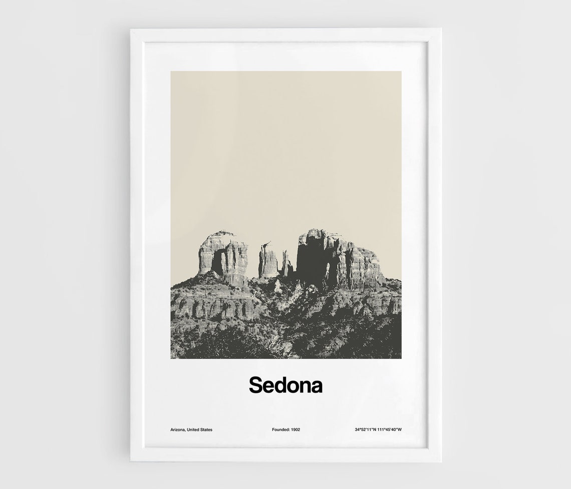 Sedona Cathedral Rock Minimalist Travel Poster