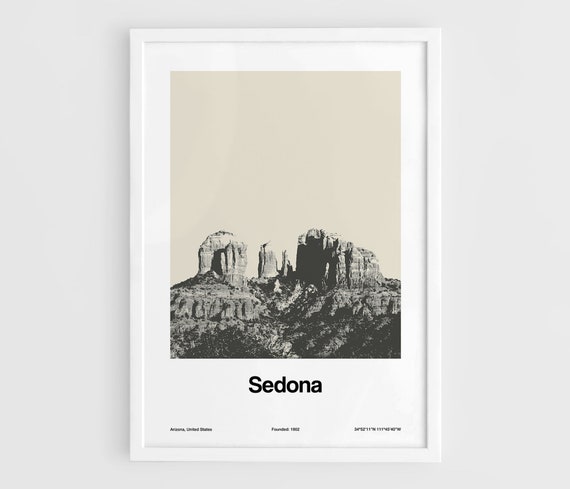 Sedona Cathedral Rock Minimalist Travel Poster