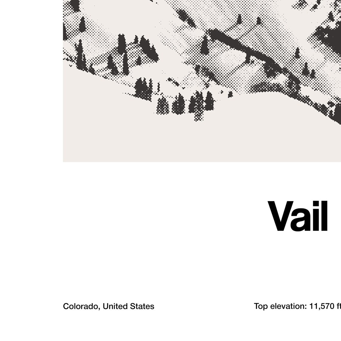 Vail Colorado Mountains Skyline Poster, Minimalist City Print - Image 3