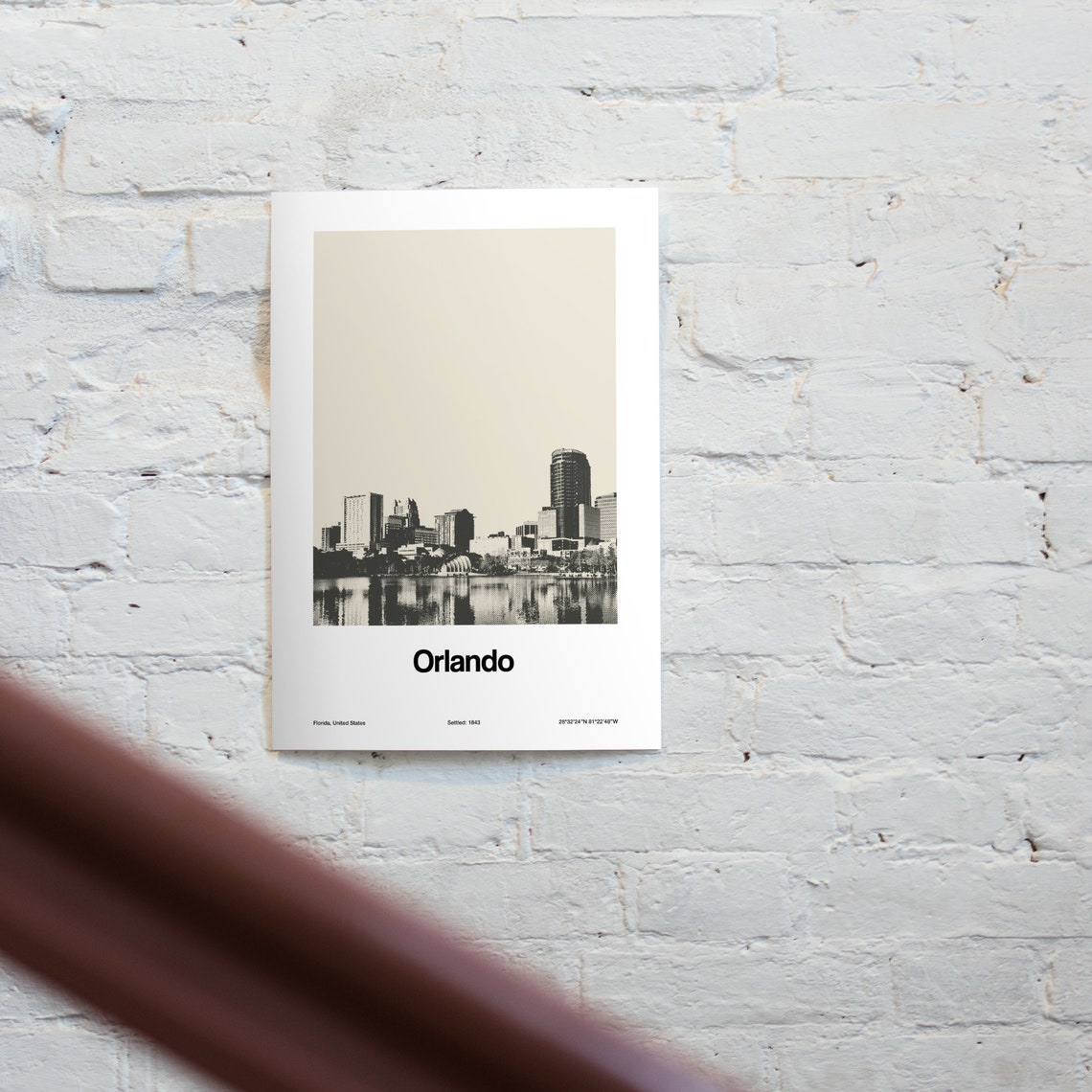 Orlando Downtown Skyline, Black & White Poster - Image 2
