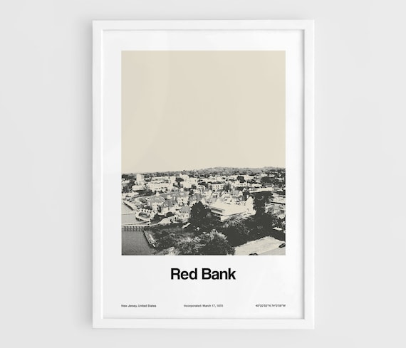 Red Bank New Jersey Minimalist City Art Print