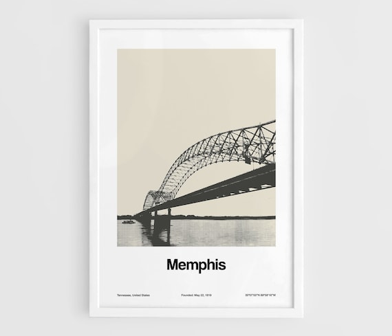 Memphis Hernando De Soto Bridge Minimalist Travel Poster