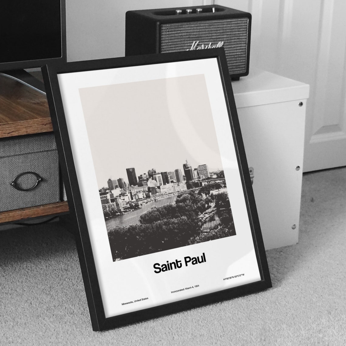 Saint Paul Minnesota Skyline, Minimalist Wall Art Print - Image 2
