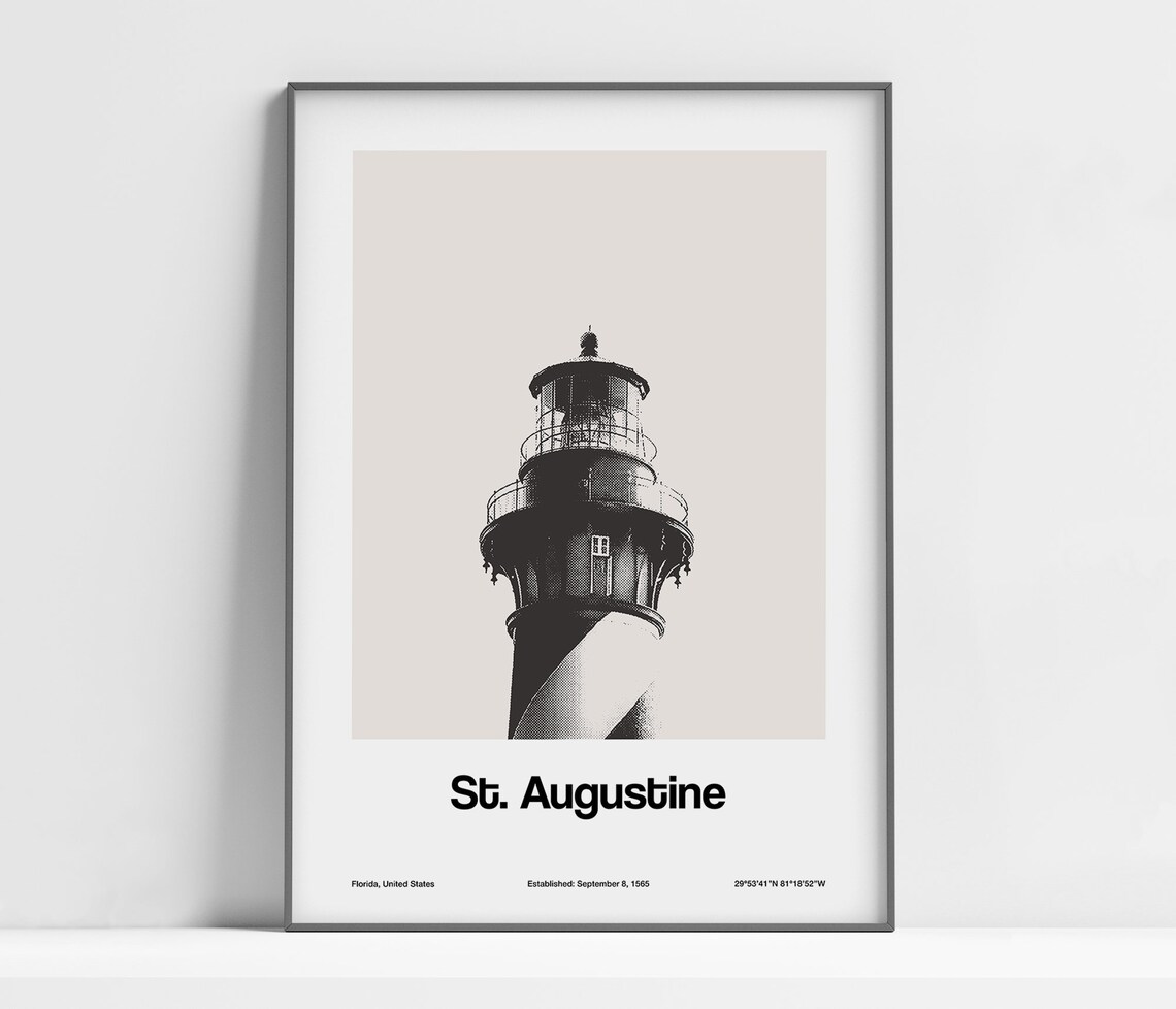 St Augustine Lighthouse Station Minimalist Art Print