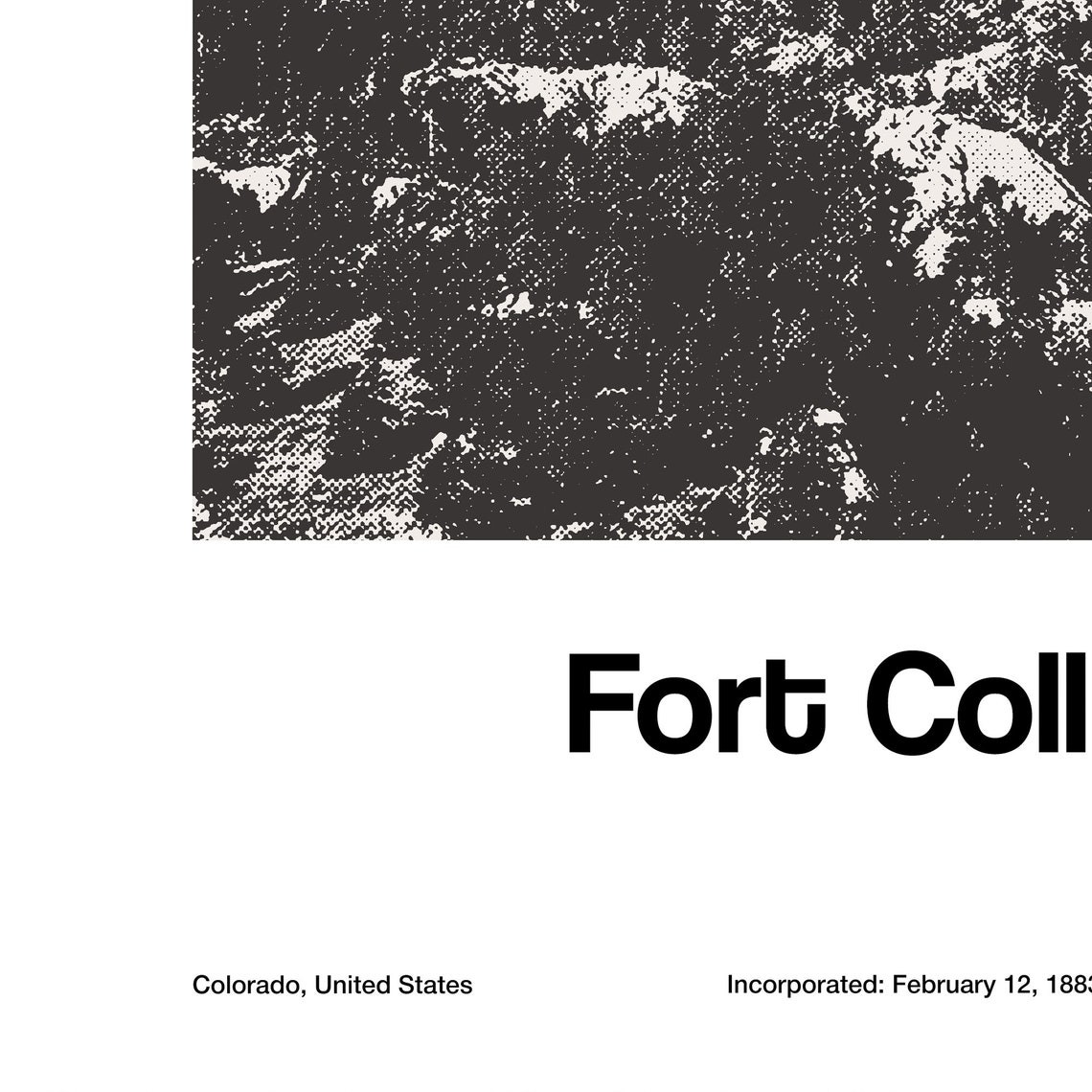 Fort Collins Colorado Minimalist Travel Poster - Image 3