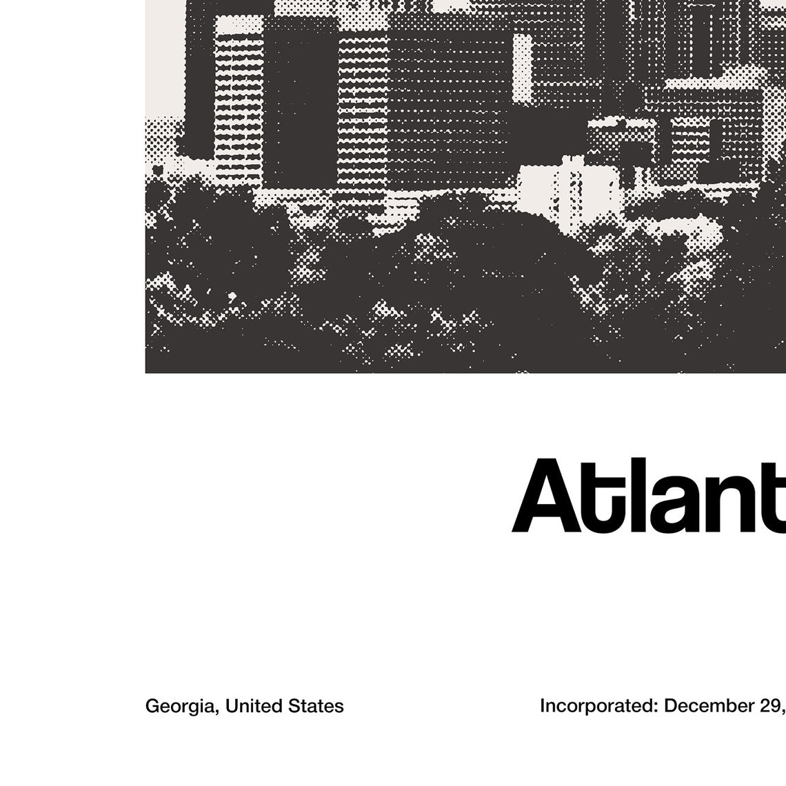 Atlanta Skyline Minimalist Poster, Atlanta Georgia - Image 2