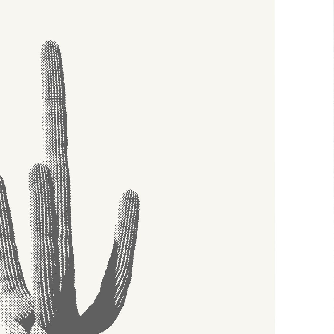 Arizona Saguaro Cactus Minimalist Black and White Art Print - Image 2