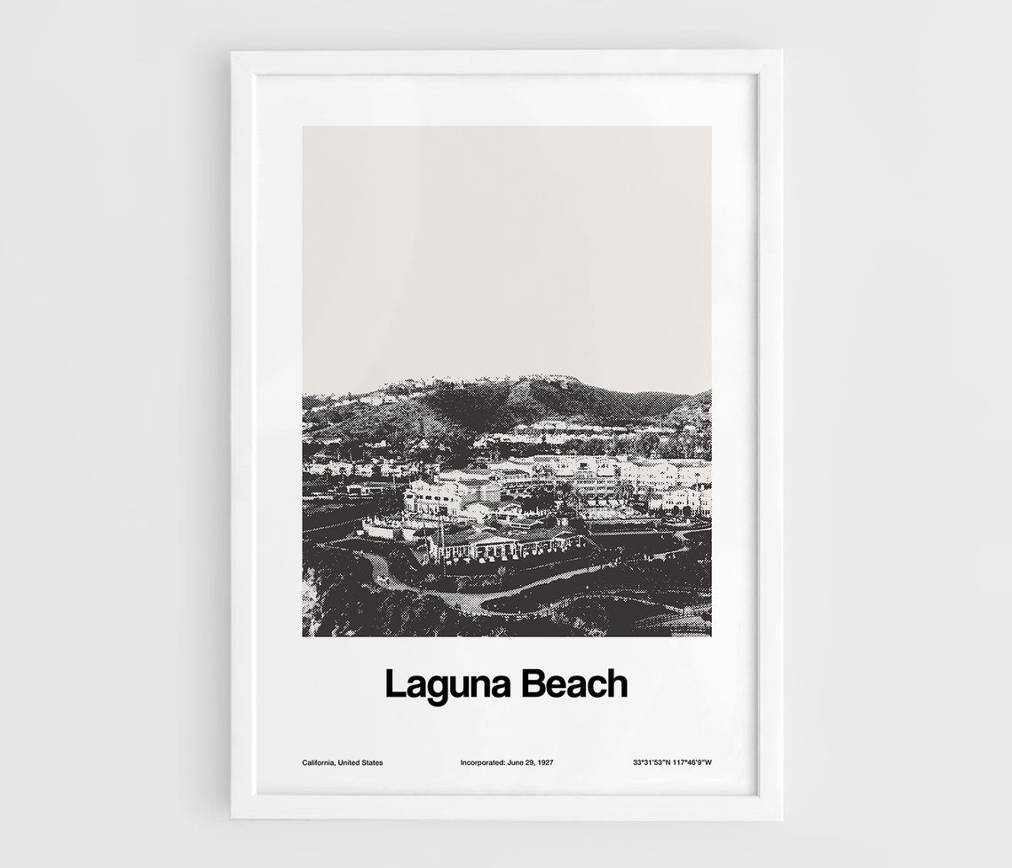 Laguna Beach California Minimalist City Travel Poster