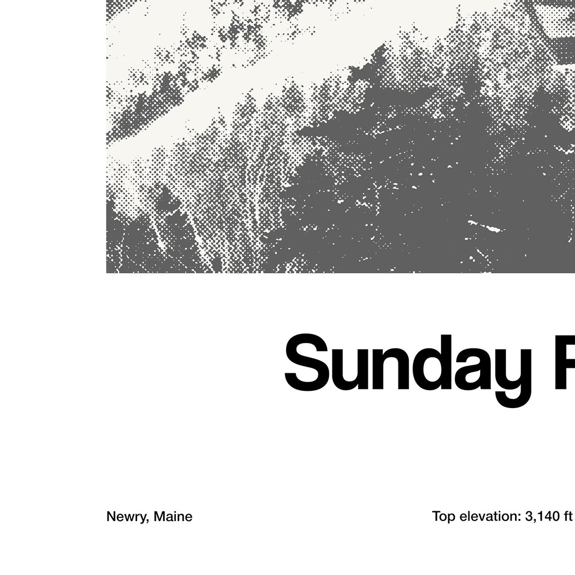 Sunday River, Newry Maine Mountains Minimalist Art Print - Image 3