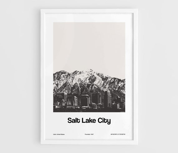 Salt Lake City Skyline, Minimalist Travel Poster