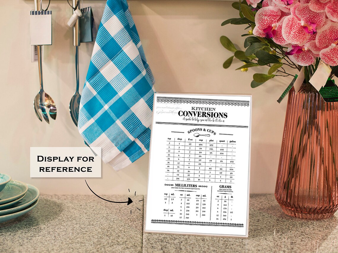 Vintage Kitchen Conversion Chart Art Print - Image 2