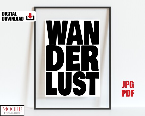 Bold Wanderlust Block Letter Typography Travel Adventure Poster