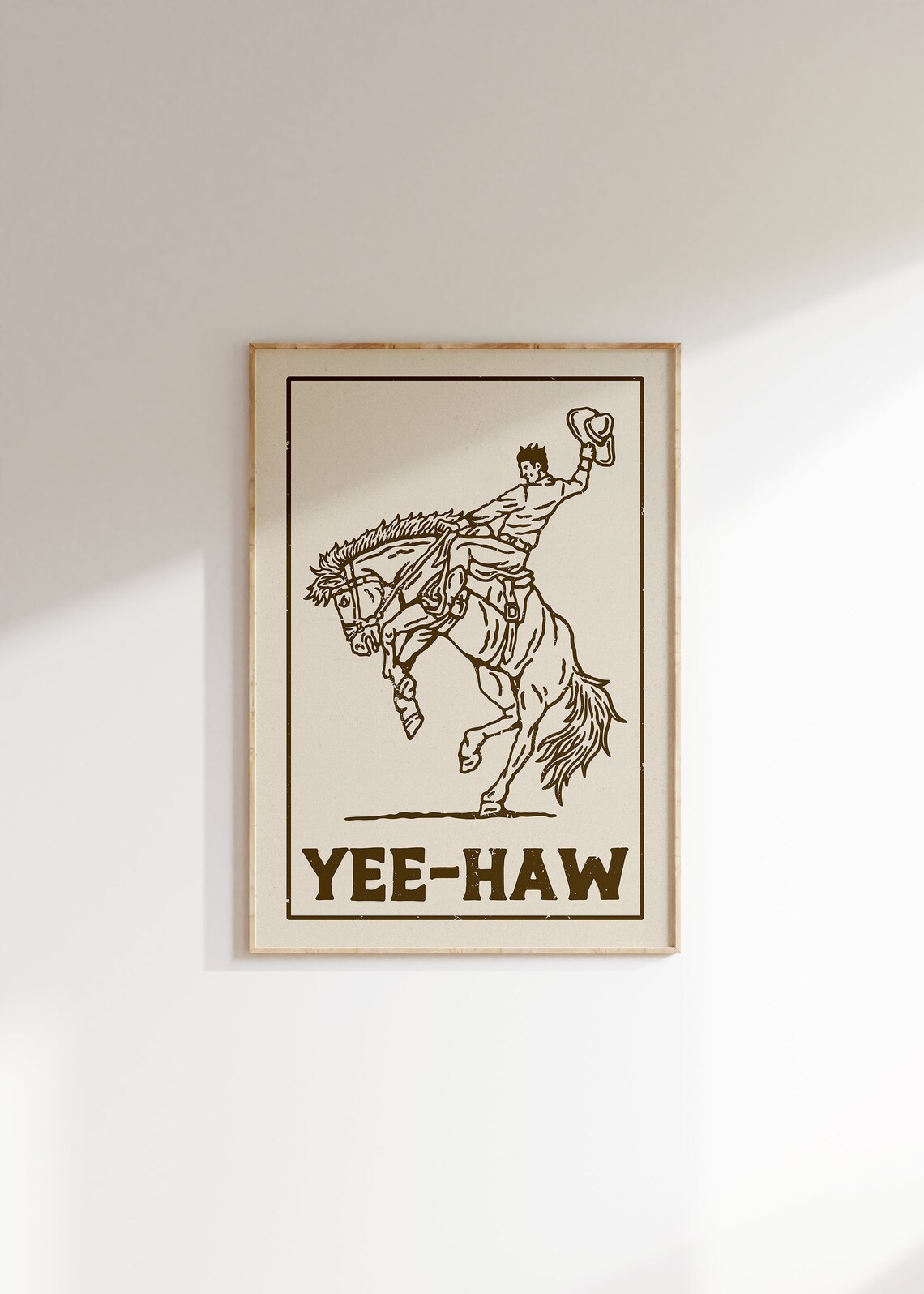 Yeehaw Vintage Western Cowboy Art Print, Texas Decor - Image 2