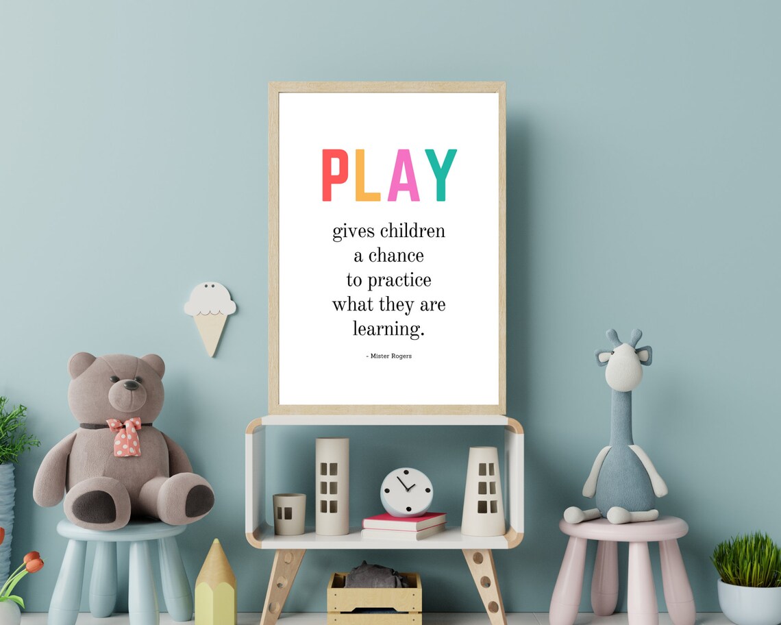 Play Gives Children a Chance to Practice Mister Rogers Rainbow Poster - Image 2